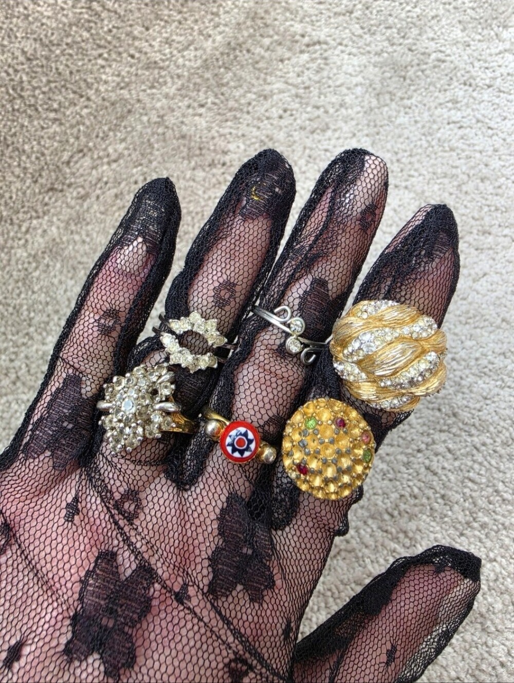 Vintage Avon, Sarah Coventry & NOS Rings 21pc Lot | Cottagecore Coquette Rings - Picture 13 of 17